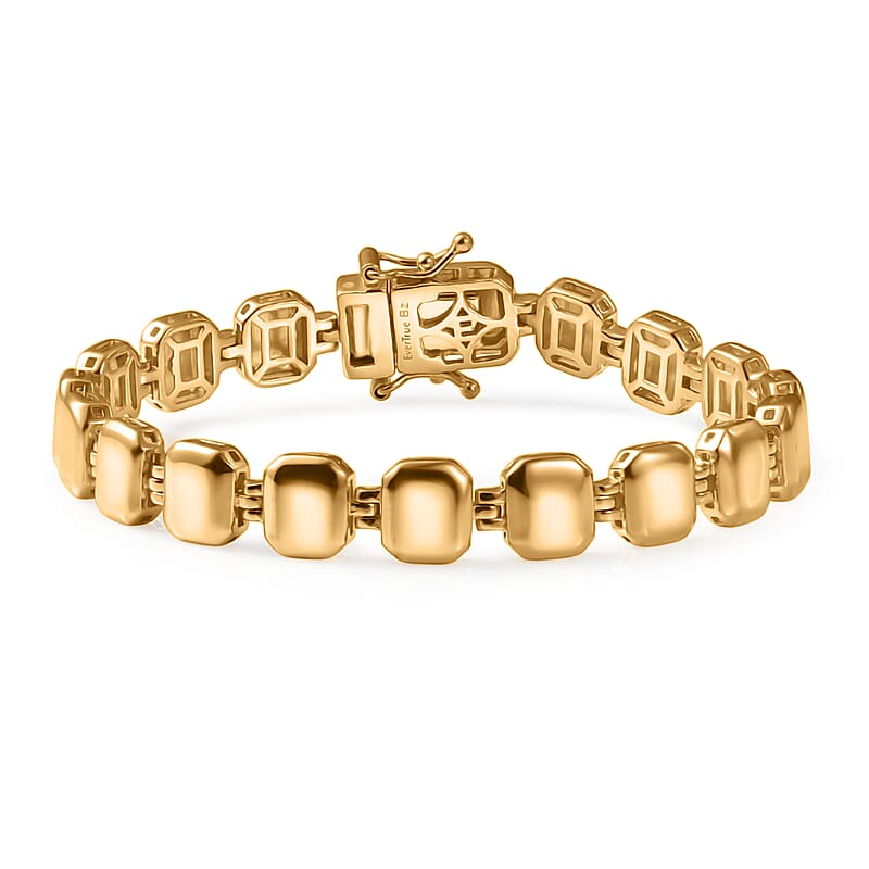EverTrue Bronzella Collection Golden Link Legacy Bracelet in 18K Yellow Gold Plated Bronze (6.50 In)