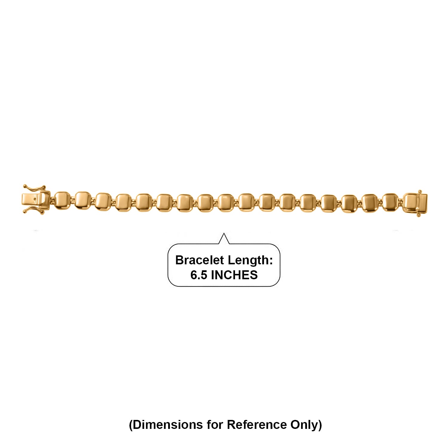 EverTrue Bronzella Collection Golden Link Legacy Bracelet in 18K Yellow Gold Plated Bronze (6.50 In)