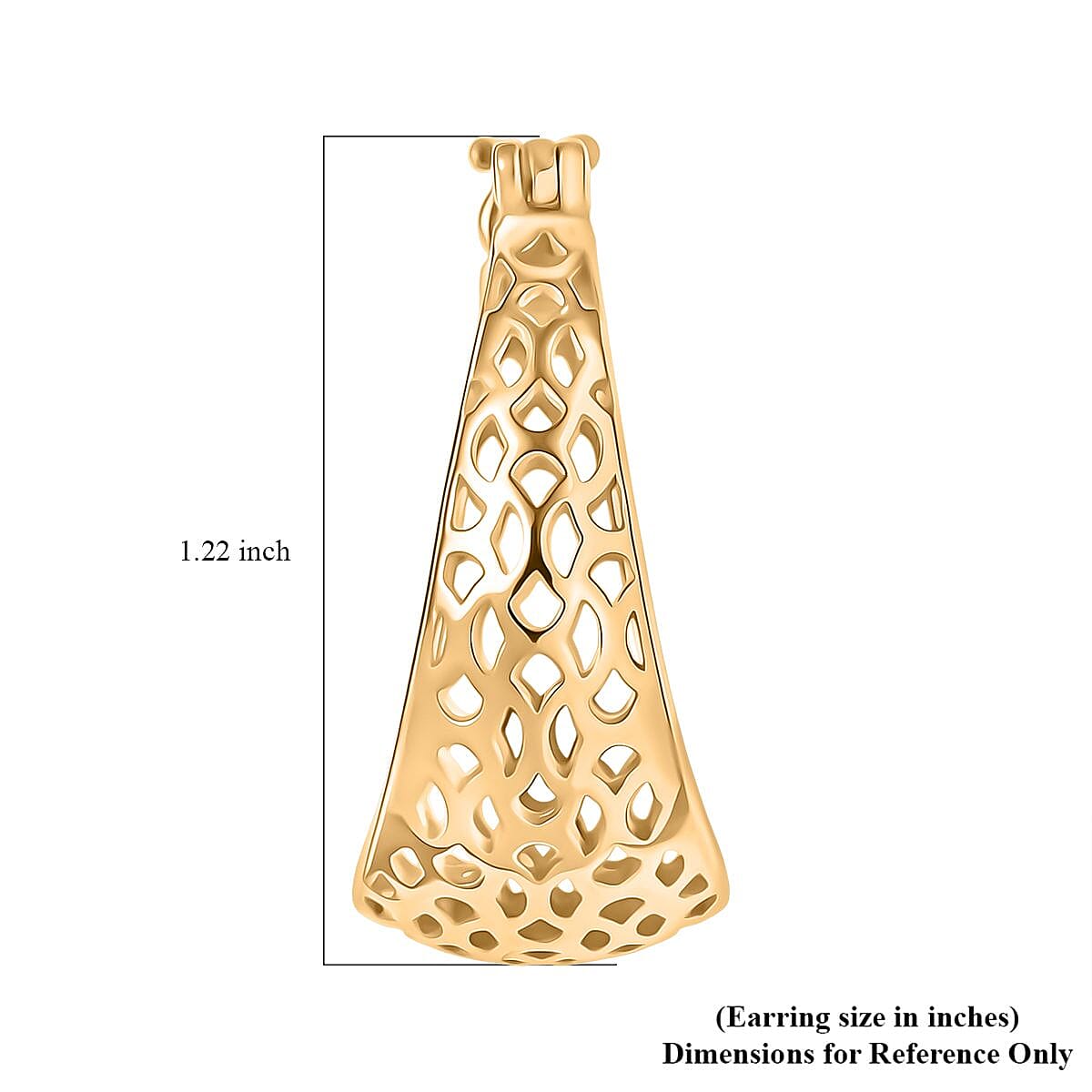 EverTrue Bronzella Collection Lattice Hoop Earrings in 18K YG Plated Bronze image number 4