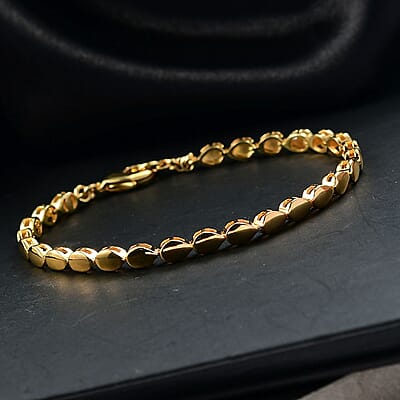 EverTrue Bronzella Collection Dewdrop Harmony Bracelet in 18K YG Plated Bronze (6.50 In)
