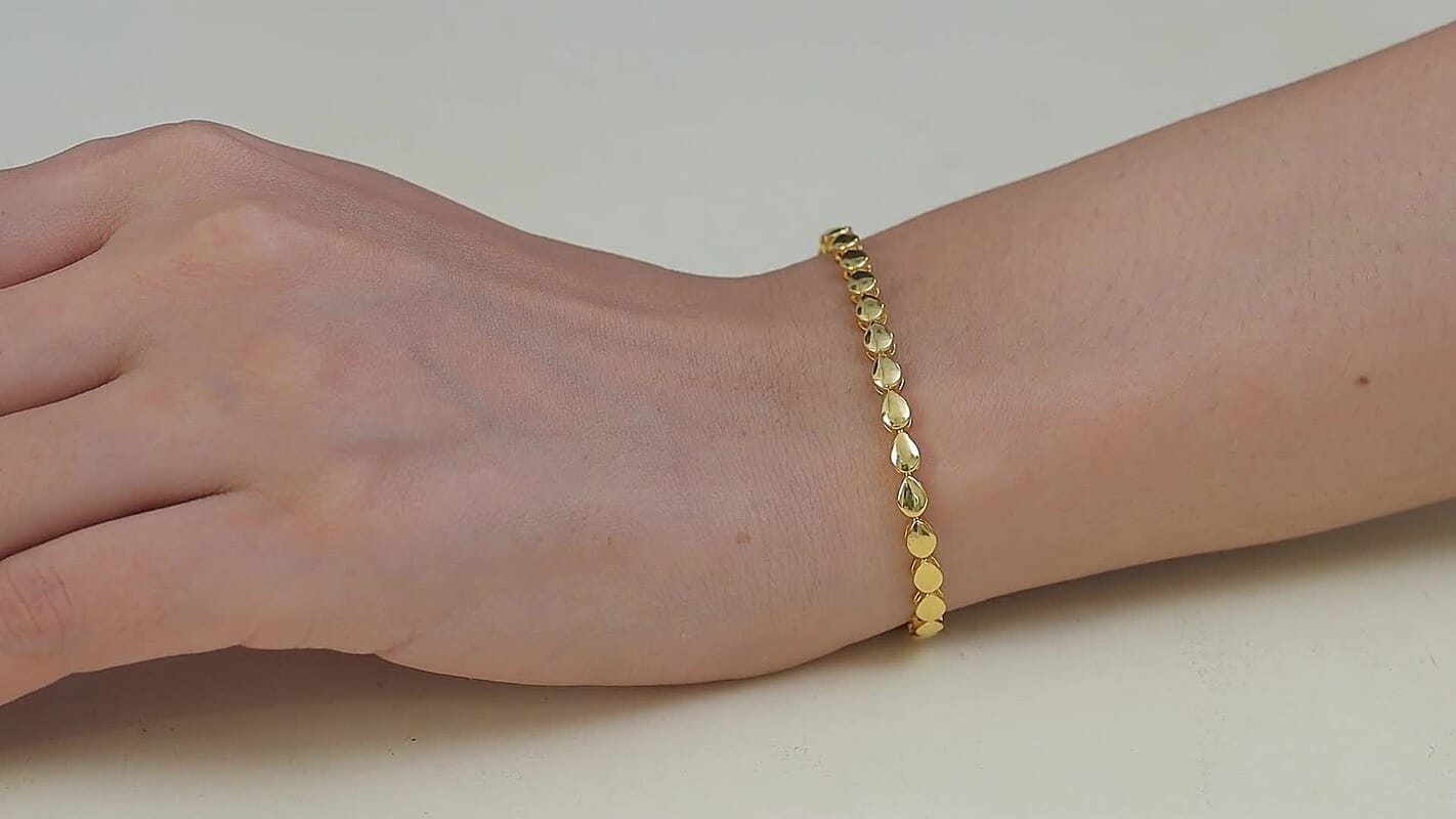 EverTrue Bronzella Collection Link Bracelet in 18K YG Plated Bronze (6.50 In)