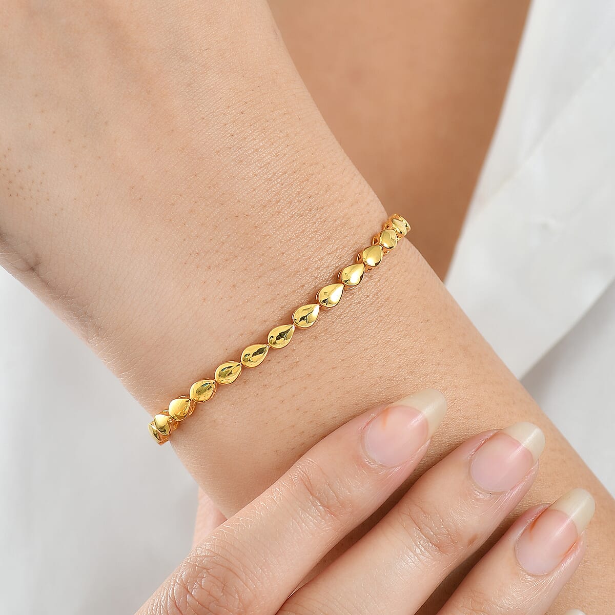 EverTrue Bronzella Collection Dewdrop Harmony Bracelet in 18K YG Plated Bronze (7.25 In) image number 2