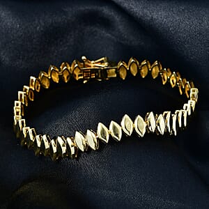 EverTrue Bronzella Collection Line Bracelet in 18K Yellow Gold Plated Bronze (6.50 In)