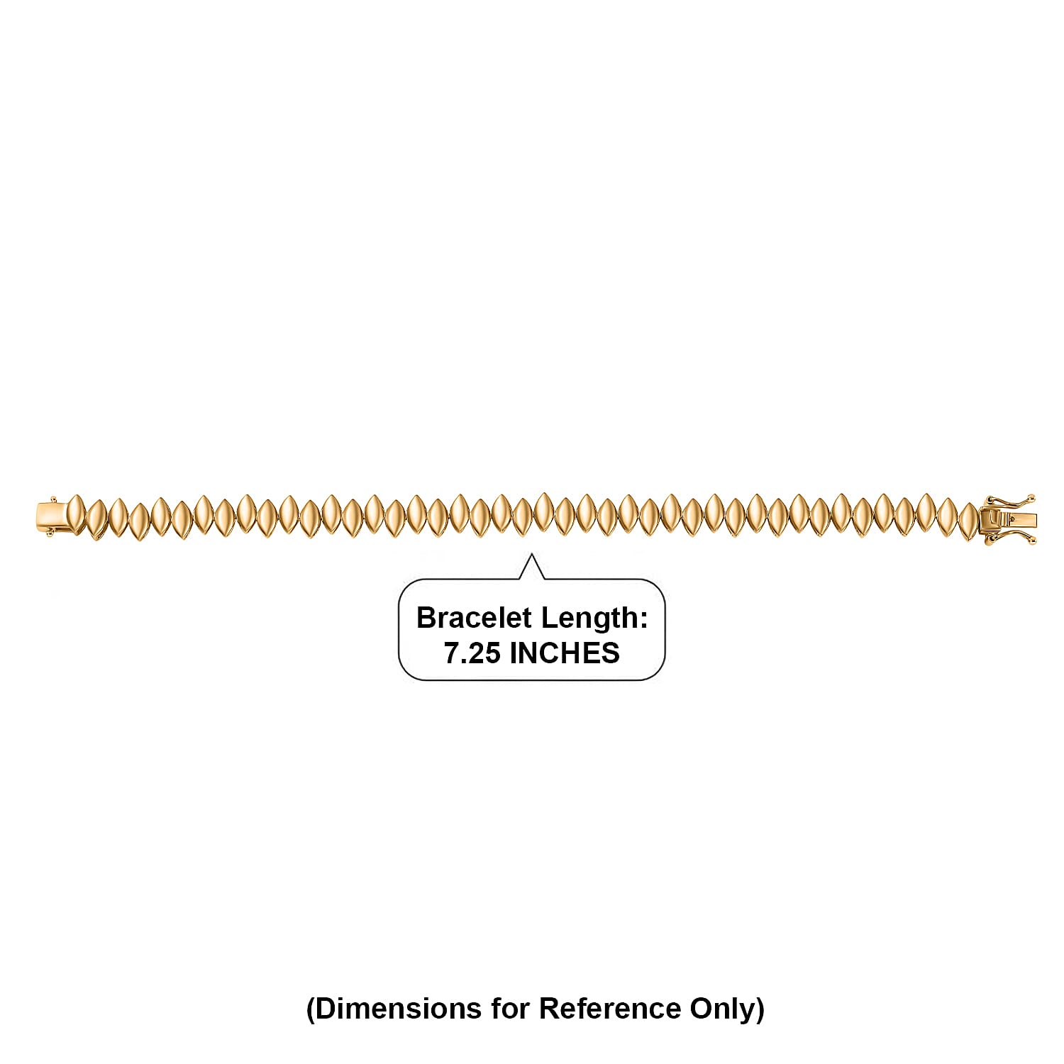 EverTrue Bronzella Collection Golden Petal d’Oro Bracelet in 18K Yellow Gold Plated Bronze (7.25 In)