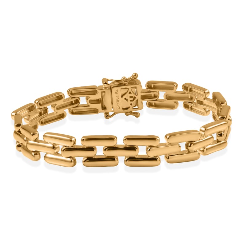 EverTrue Bronzella Collection Modern Link Luxe Bracelet in 18K Yellow Gold Plated Bronze (6.50 In)