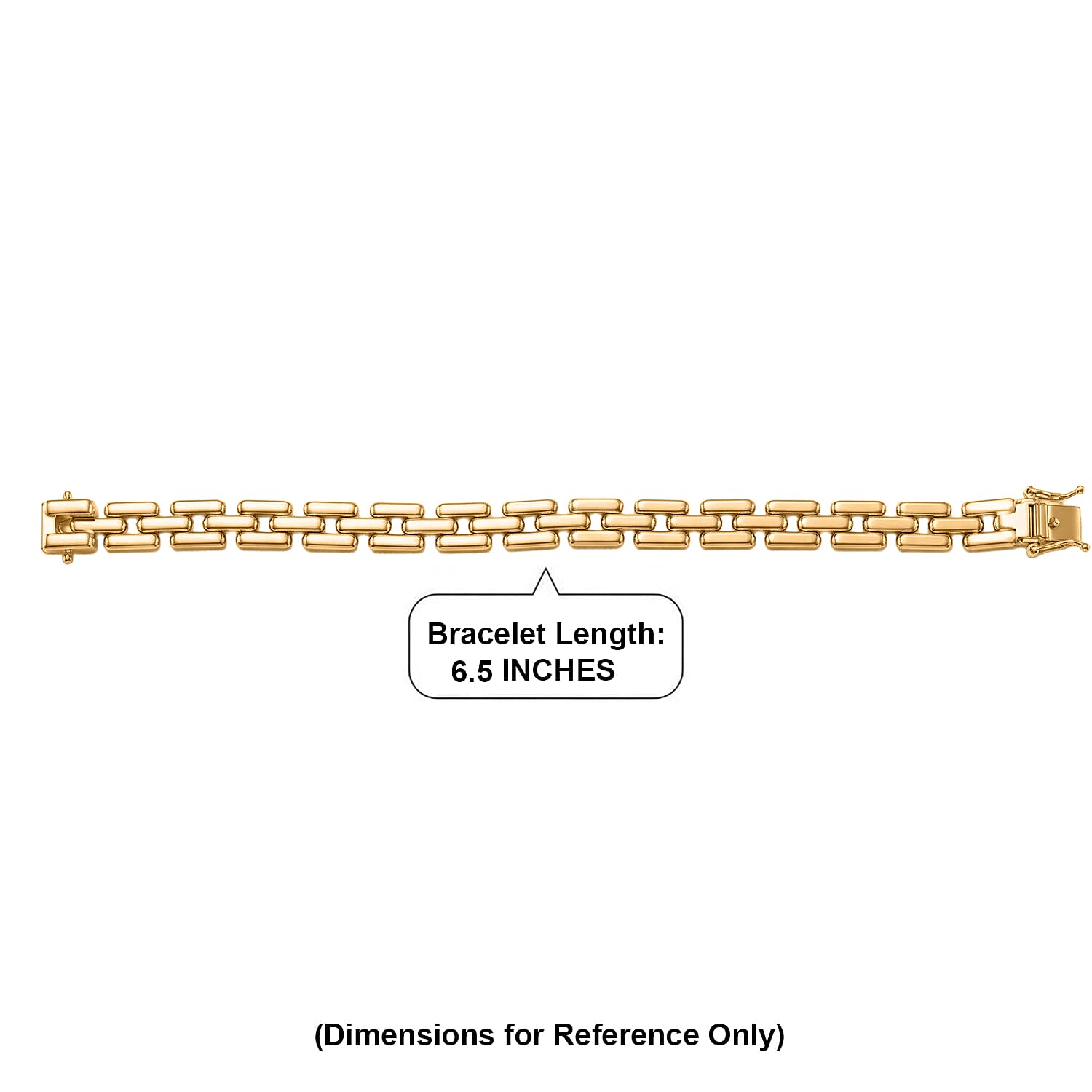 EverTrue Bronzella Collection Modern Link Luxe Bracelet in 18K Yellow Gold Plated Bronze (6.50 In)