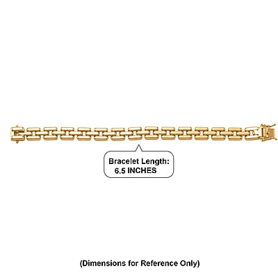 EverTrue Bronzella Collection Modern Link Luxe Bracelet in 18K Yellow Gold Plated Bronze (6.50 In)