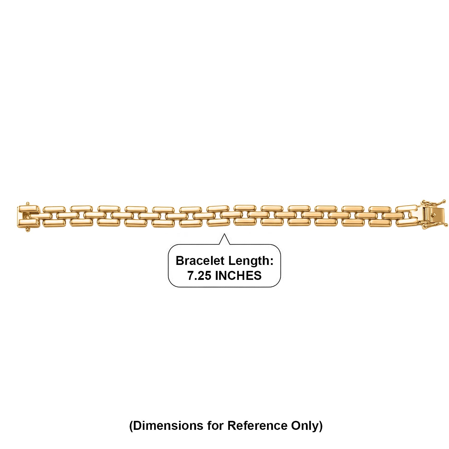 EverTrue Bronzella Collection Modern Link Luxe Bracelet in 18K Yellow Gold Plated Bronze (7.25 In)