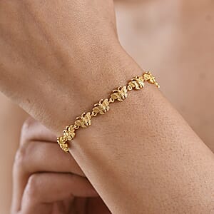 EverTrue Bronzella Collection Fancy Bracelet in 18K Yellow Gold Plated Bronze (6.50 In)