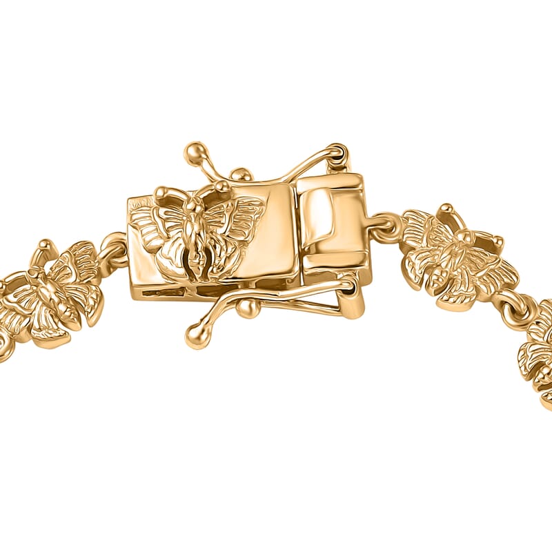 EverTrue Bronzella Collection Butterfly Bracelet in 18K Yellow Gold Plated Bronze (6.50 In)