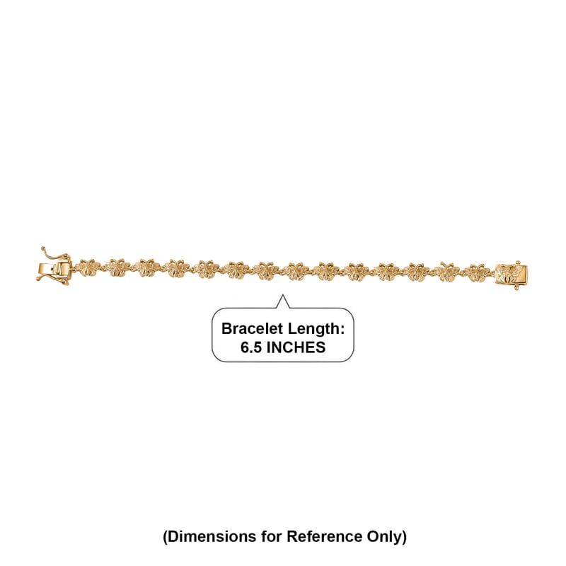 EverTrue Bronzella Collection Butterfly Bracelet in 18K Yellow Gold Plated Bronze (6.50 In)