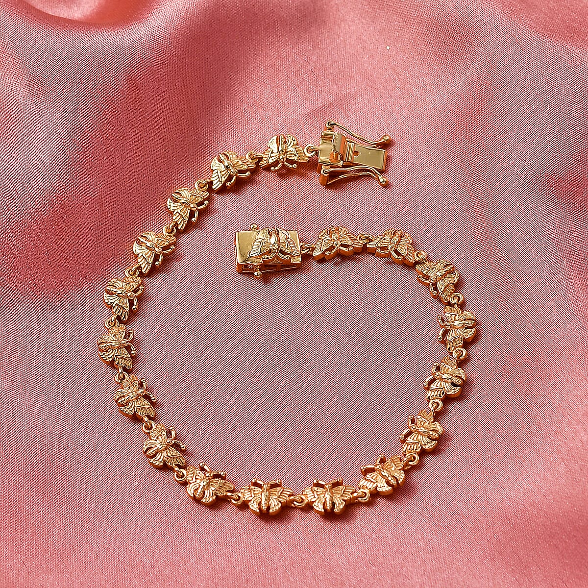 EverTrue Bronzella Collection Fancy Bracelet in 18K Yellow Gold Plated Bronze (8.00 In) image number 1