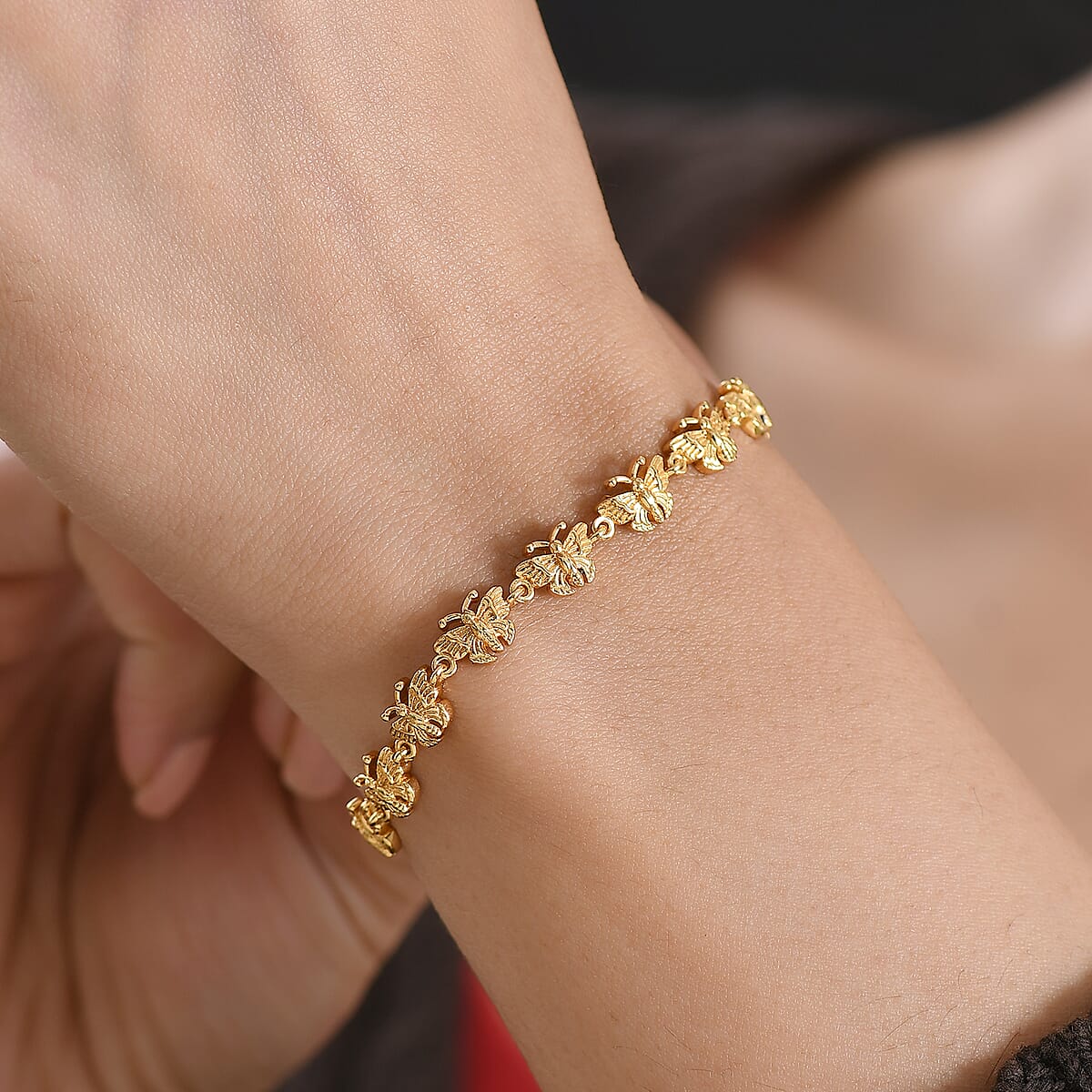 EverTrue Bronzella Collection Fancy Bracelet in 18K Yellow Gold Plated Bronze (8.00 In) image number 2