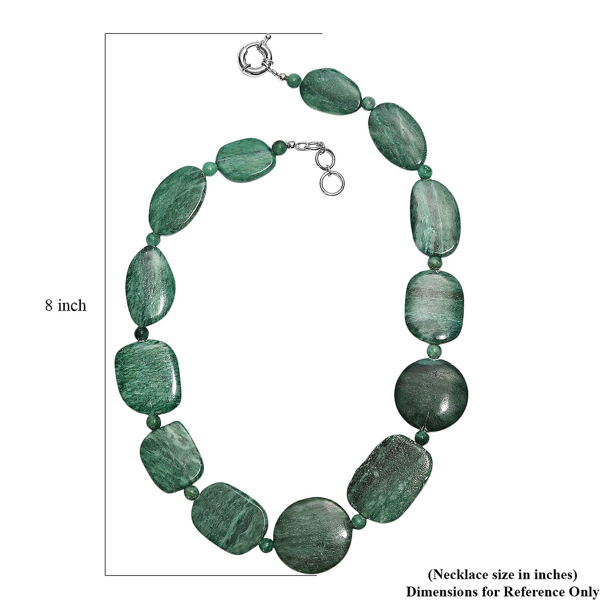 EverTrue Rainforest Jasper and Green Jasper 910.00 ctw Beaded Necklace in Platinum Over 20 Inches  image number 5