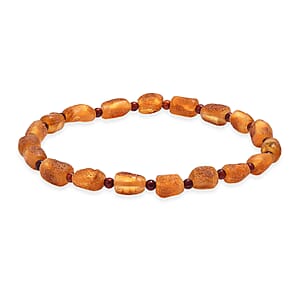 Honey Amber 25.00 ctw Beaded Stretch Bracelet