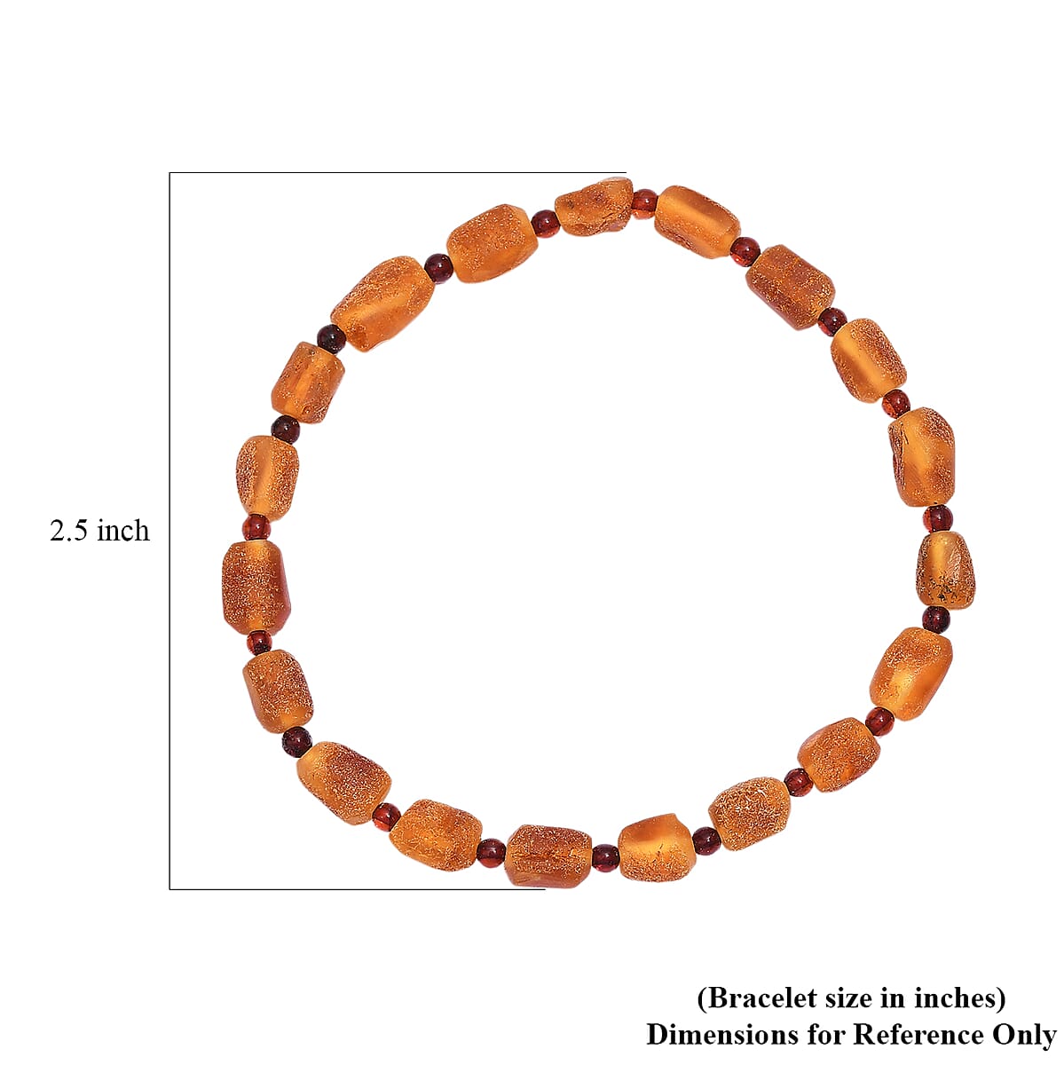 Honey Amber 25.00 ctw Beaded Stretch Bracelet image number 4