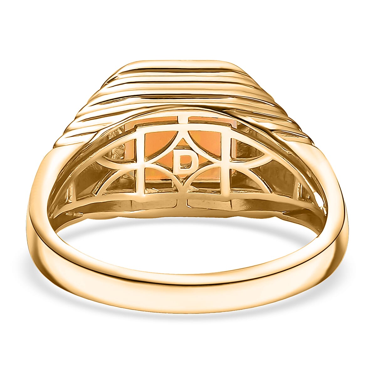 D'Joy Premium Ethiopian Welo Opal 2.50 ctw Men's Ring in 18K Vermeil Yellow Gold Over Sterling Silver (Size 12.0) image number 4