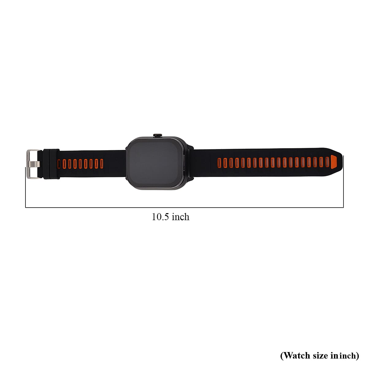 D8_PRO Smart Watch with Black and Orange Silicone Strap and Earbuds image number 11