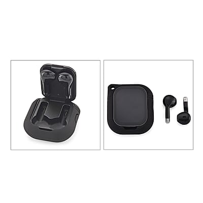 D8_PRO Smart Watch with Black and Orange Silicone Strap and Earbuds