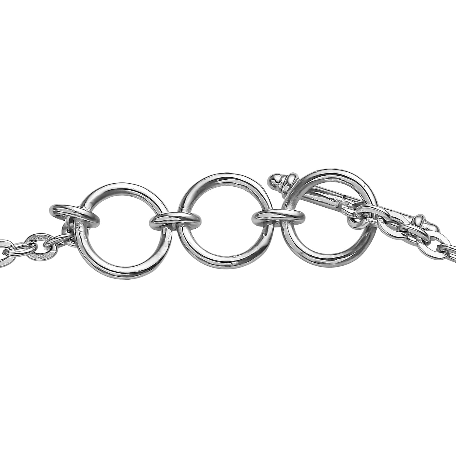 EverTrue Malagasy Labradorite 18.30 ctw Motif Linked Bracelet in Stainless Steel (7.00 In)