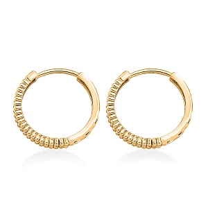Simulated Diamond Hoop Earrings in Goldtone