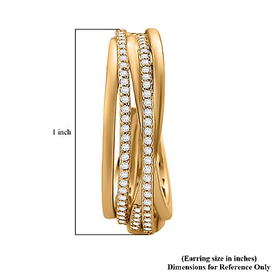 Simulated Diamond Hoop Earrings in Goldtone