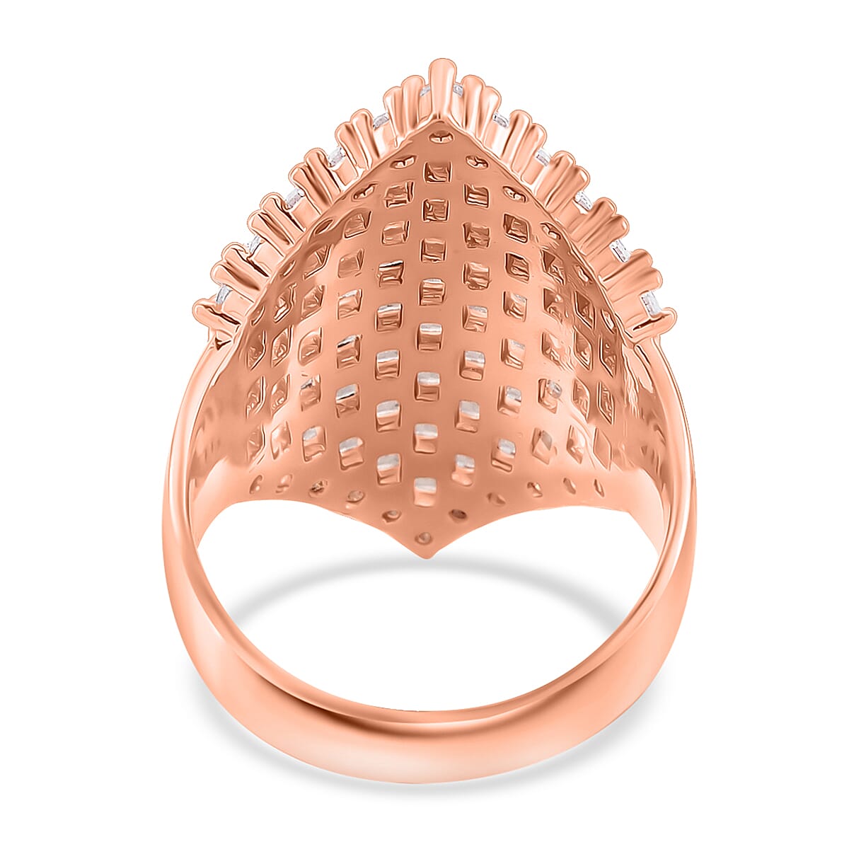 Simulated Diamond Statement Ring in Rosetone (Size 8.0) image number 4