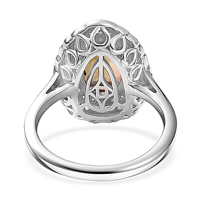 D'Joy Premium Jenipapo Andalusite and Moissanite 2.30 ctw Ring in Rhodium Over Sterling Silver (Size 7.0)