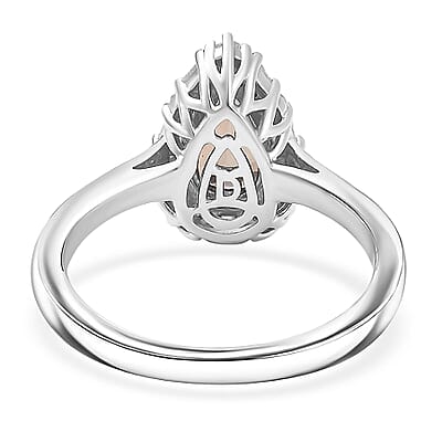 D'Joy Premium Jenipapo Andalusite and Moissanite 2.20 ctw Ring in Rhodium Over Sterling Silver (Size 6.0)