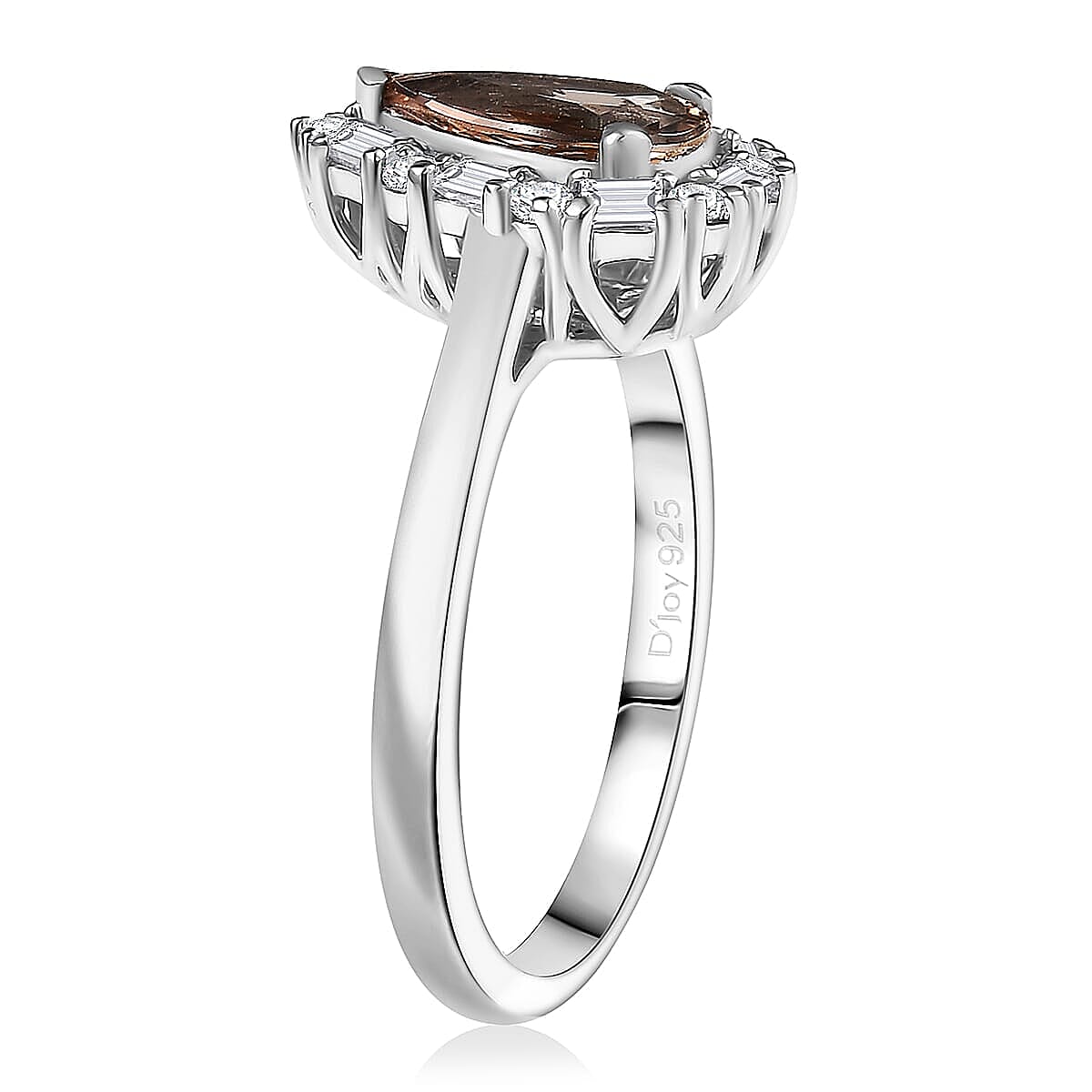 D'Joy Premium Jenipapo Andalusite and Moissanite 2.20 ctw Ring in Rhodium Over Sterling Silver (Size 7.0) image number 3