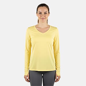 CLOSEOUT JONES NEW YORK Sunshine Fitted Power Mesh Wicking Pullover Long Sleeve - L