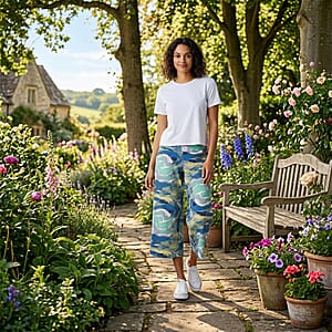 CLOSEOUT JONES NEW YORK Aqua Swirl Brushed Microfiber Long Sleeve with Kangaroo Pocket - M