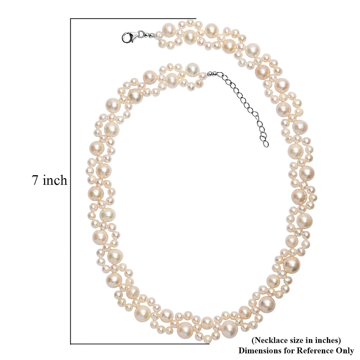 D'Joy Freshwater Pearl Necklace in Rhodium Over Sterling Silver 18 Inches image number 5
