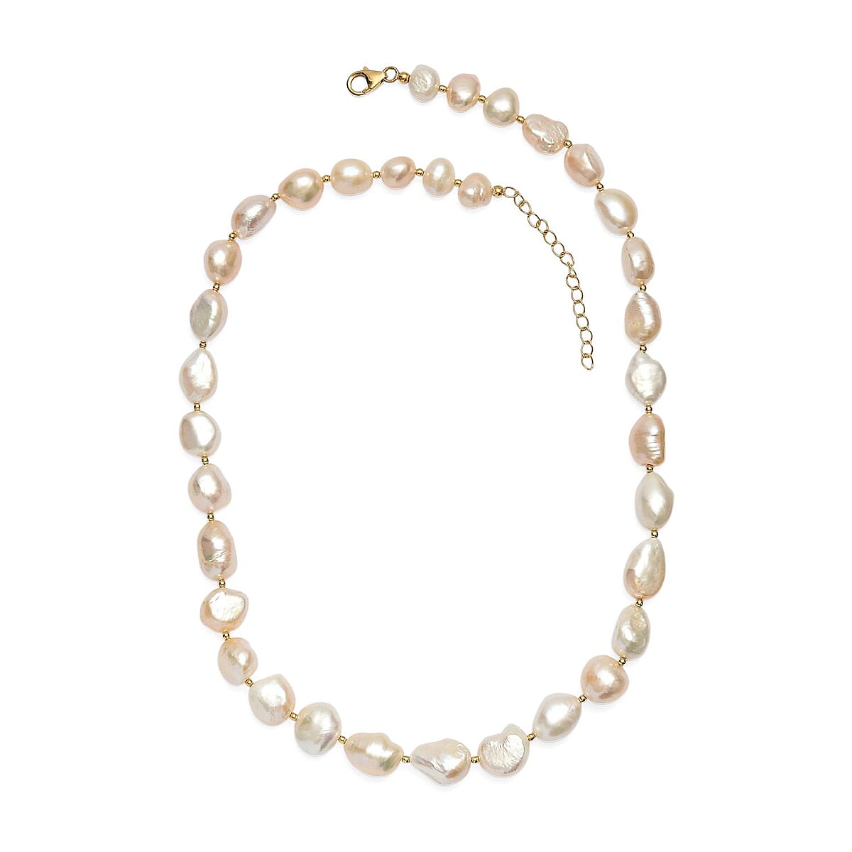 D'Joy Freshwater Pearl Necklace in 18K Vermeil Yellow Gold Over Sterling Silver 18 Inches image number 3