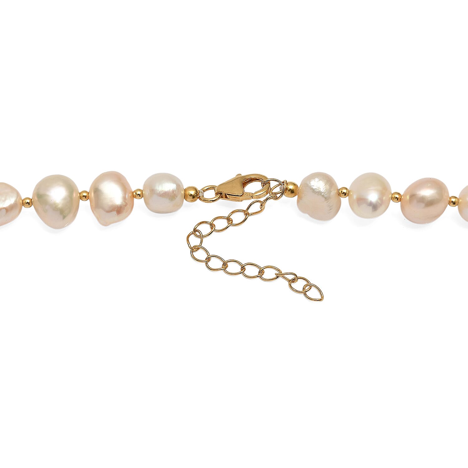 D'Joy Freshwater Pearl Necklace in 18K Vermeil Yellow Gold Over Sterling Silver 18 Inches