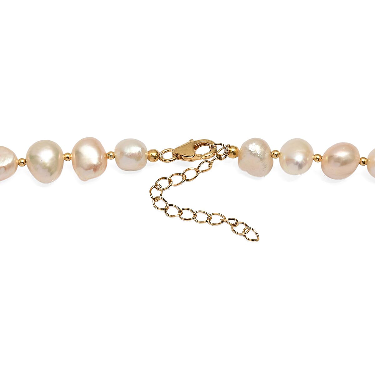 D'Joy Freshwater Pearl Necklace in 18K Vermeil Yellow Gold Over Sterling Silver 18 Inches image number 4