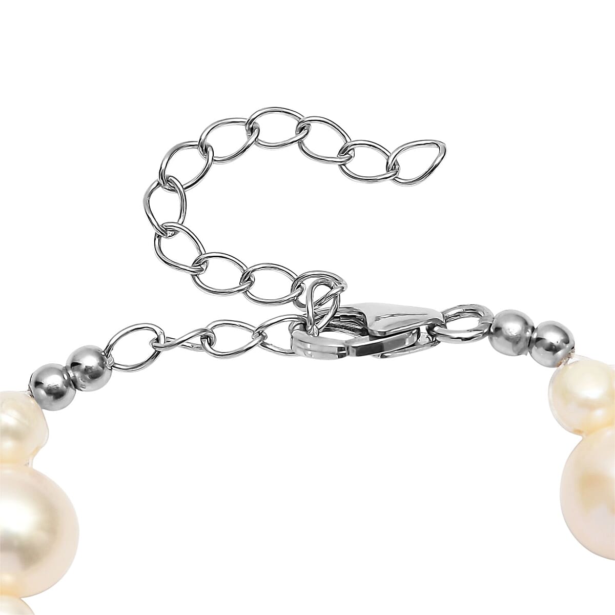 D'Joy Freshwater Pearl Bracelet in Rhodium Over Sterling Silver (7.25 In) image number 2