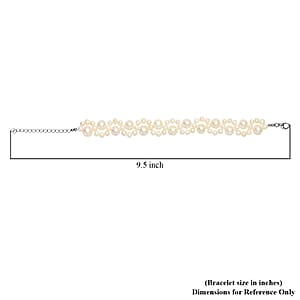 D'Joy Freshwater Pearl Bracelet in Rhodium Over Sterling Silver (7.25 In)
