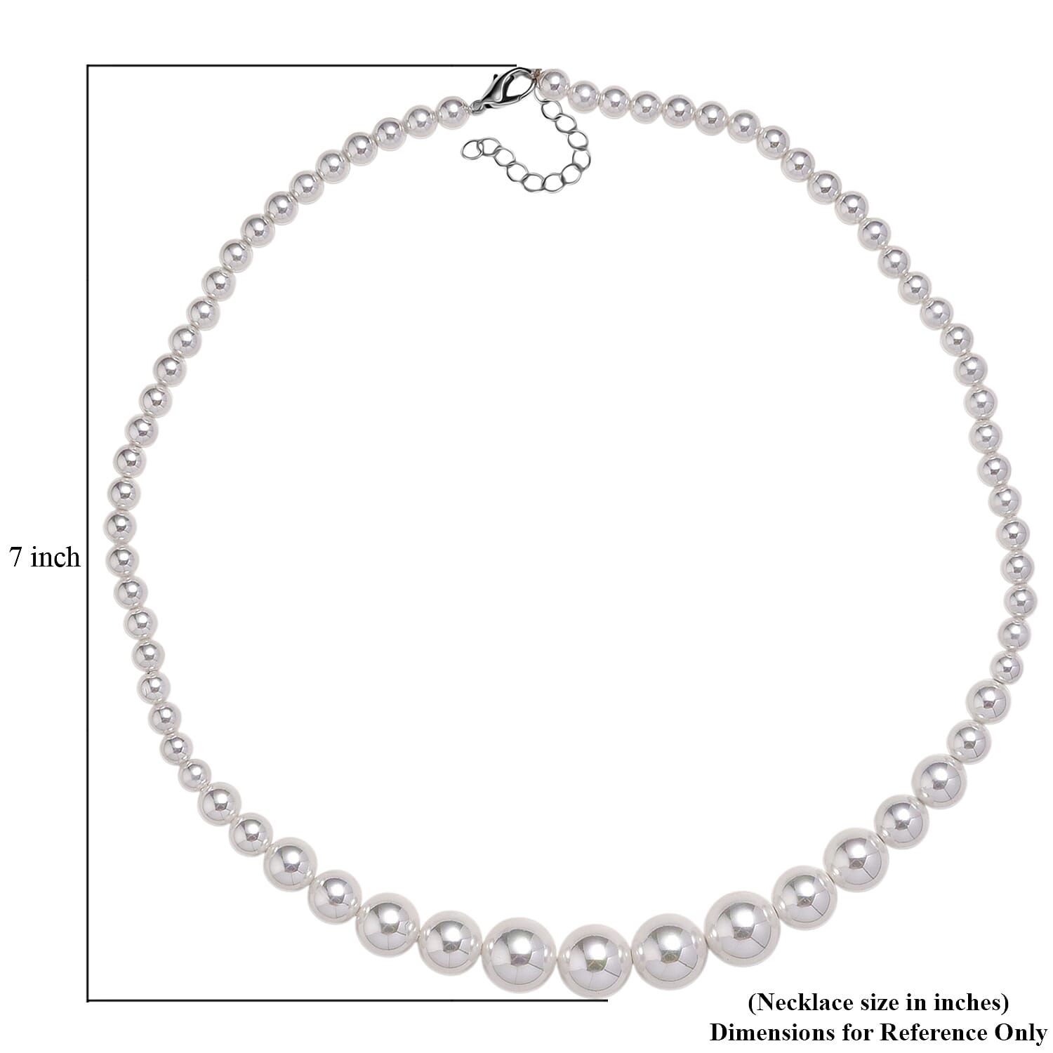 Pearl Necklace in Silvertone 20-22 Inches