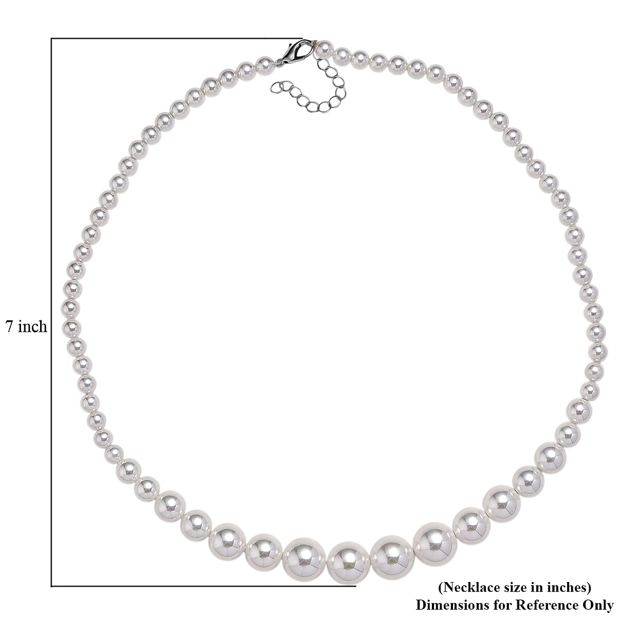 White Shell Pearl Necklace in Silvertone 20-22 Inches image number 6