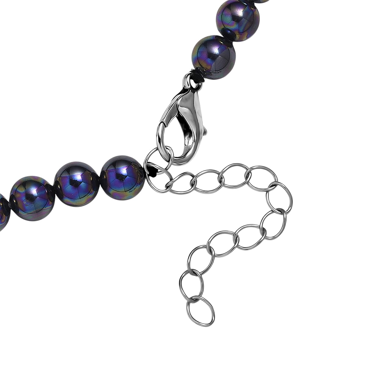 Peacock Color Shell Pearl Necklace in Silvertone 20-22 Inches image number 5