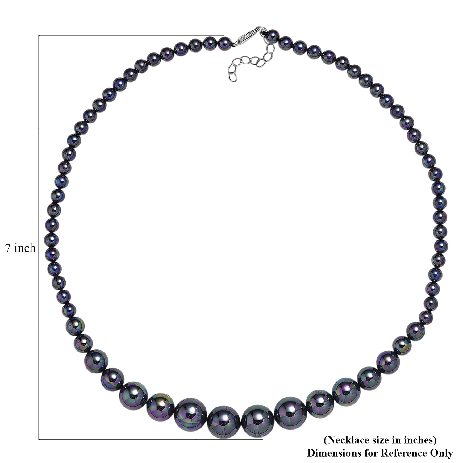 Peacock Color Shell Pearl Necklace in Silvertone 20-22 Inches