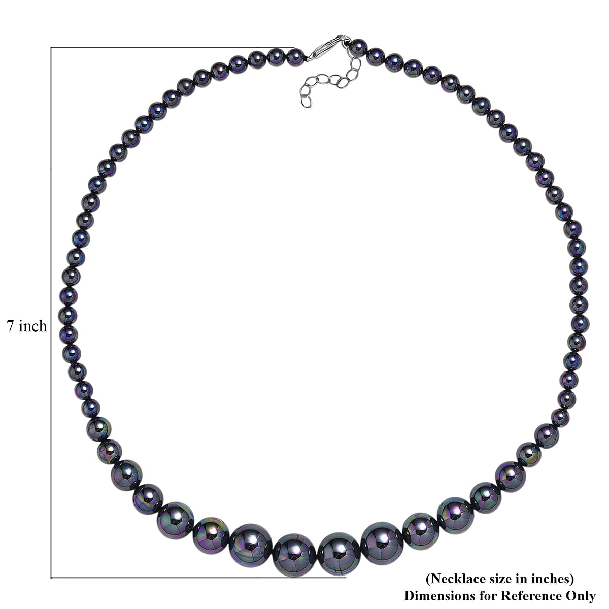 Peacock Color Shell Pearl Necklace in Silvertone 20-22 Inches image number 6