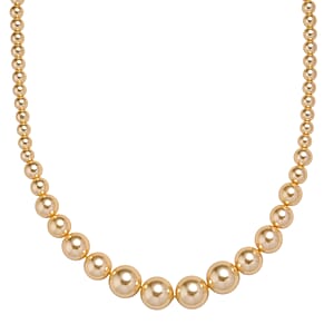 Golden Shell Pearl Necklace in Silvertone 20-22 Inches