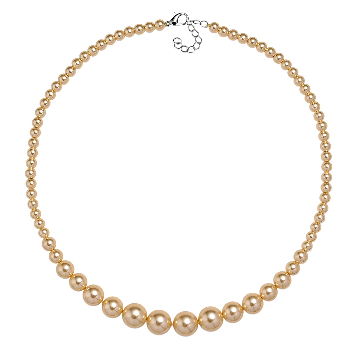 Golden Shell Pearl Necklace in Silvertone 20-22 Inches image number 3