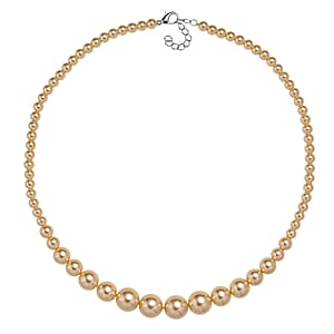 Golden Shell Pearl Necklace in Silvertone 20-22 Inches