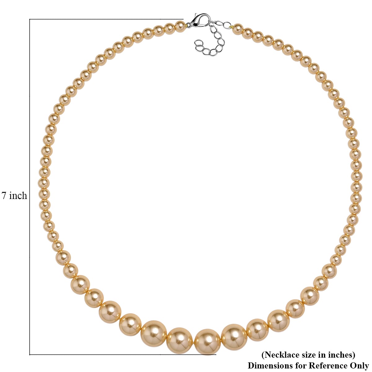 Golden Shell Pearl Necklace in Silvertone 20-22 Inches image number 6