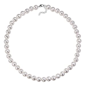 White Shell Pearl Necklace in Silvertone 20-22 Inches