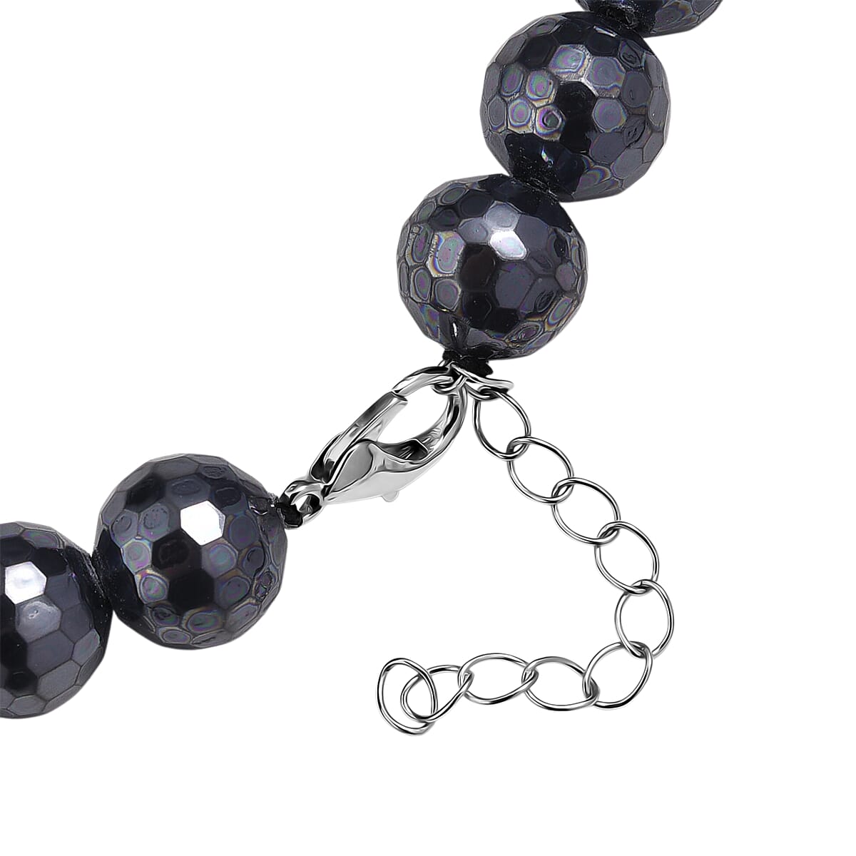 Peacock Color Shell Pearl Necklace in Silvertone 20-22 Inches image number 5