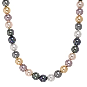 Multi Color Shell Pearl Necklace in Silvertone 20-22 Inches